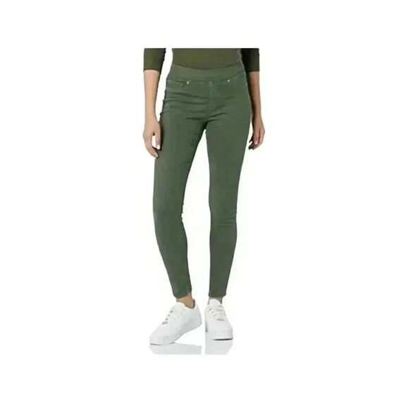 Amazon Essentials Women's Khaki Green Poly/Spandex Stretch Pull On Jeggings NEW - Picture 1 of 14